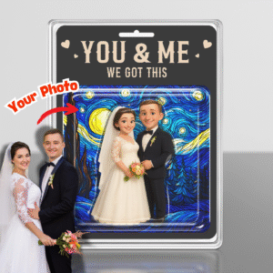 Personalized Wedding Figure Acrylic Plaque - Starry Night