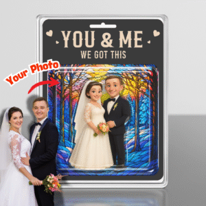 Personalized Wedding Figure Acrylic Plaque - Snow Dream