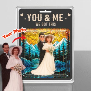 Personalized Wedding Figure Acrylic Plaque - Celestial Lake