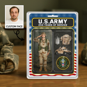 Personalized US ARMY 250th Years Of Service Figure Style Acrylic Plaque