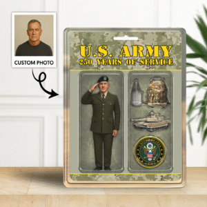 Personalized US ARMY 250th Years Of Service Figure Style Acrylic Plaque