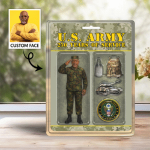 Personalized US ARMY 250th Years Of Service Figure Style Acrylic Plaque