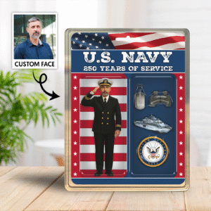 Personalized US NAVY 250th Years Of Service Figure Style Acrylic Plaque
