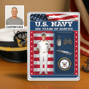 Personalized US NAVY 250th Years Of Service Figure Style Acrylic Plaque